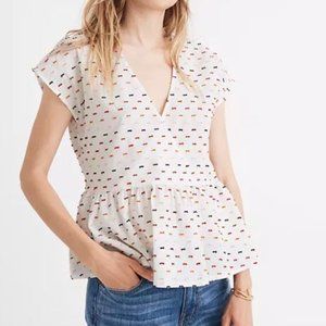 Peplum Crossover Top Rainbow Clipdot